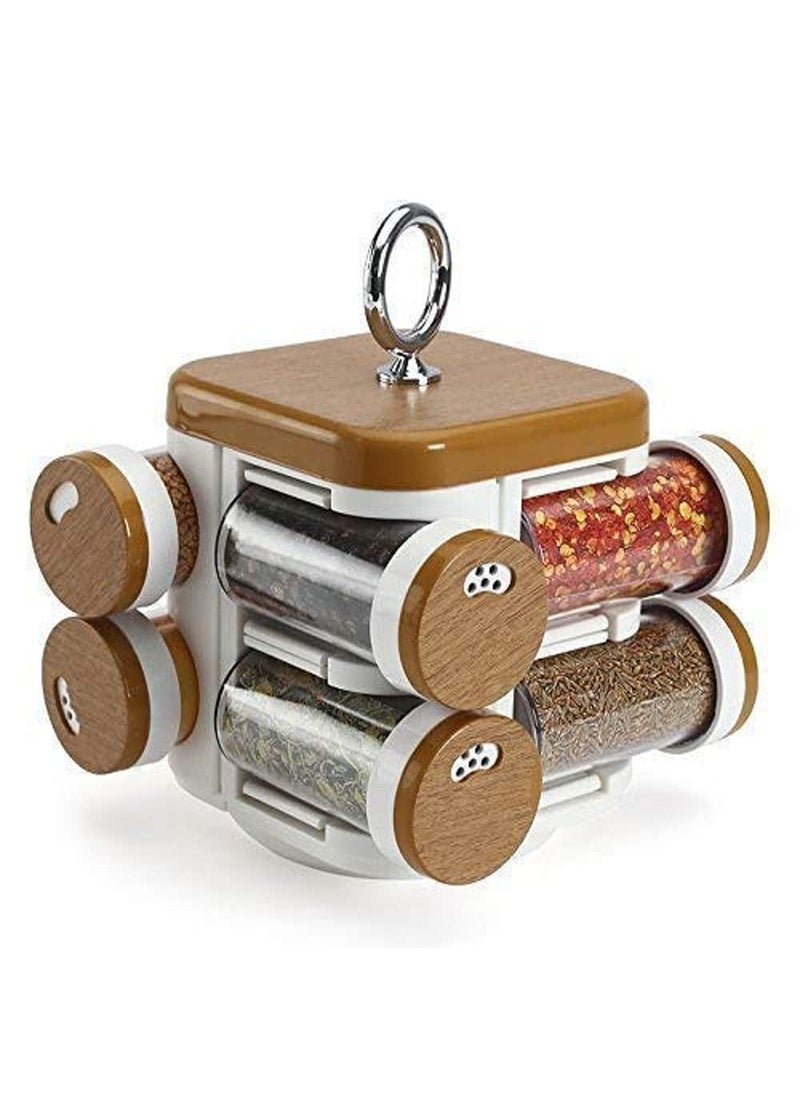 Luxdhara Luxdhara Revolving Plastic Spice Rack Containers Masala Jar Plastic Condiment Storage Jar Masala Box Spice Rack Stand Spice Storage Container Home Kitchen Set 8 Piece Spice Rack  - Image 3