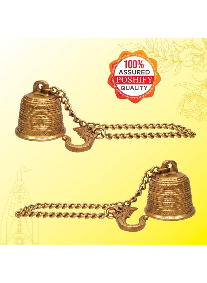 Poshify Hanging Bell (Pack of 2) for Spiritual Decor and Positivity, Hanging Bell, Spiritual Hanging Bell, Meditation Bell, Temple Bell, Puja Bell, Spiritual Decor, Positive Energy Bell - Image 5
