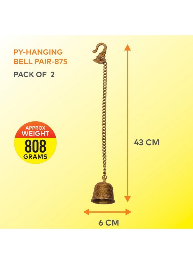 Poshify Hanging Bell (Pack of 2) for Spiritual Decor and Positivity, Hanging Bell, Spiritual Hanging Bell, Meditation Bell, Temple Bell, Puja Bell, Spiritual Decor, Positive Energy Bell - Image 2