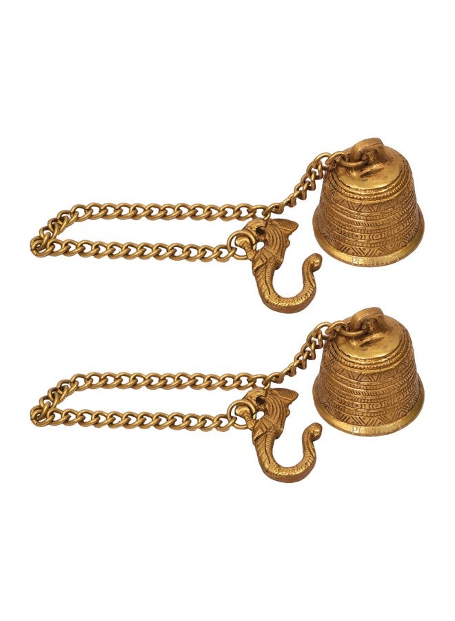 Poshify Hanging Bell (Pack of 2) for Spiritual Decor and Positivity, Hanging Bell, Spiritual Hanging Bell, Meditation Bell, Temple Bell, Puja Bell, Spiritual Decor, Positive Energy Bell - Image 1