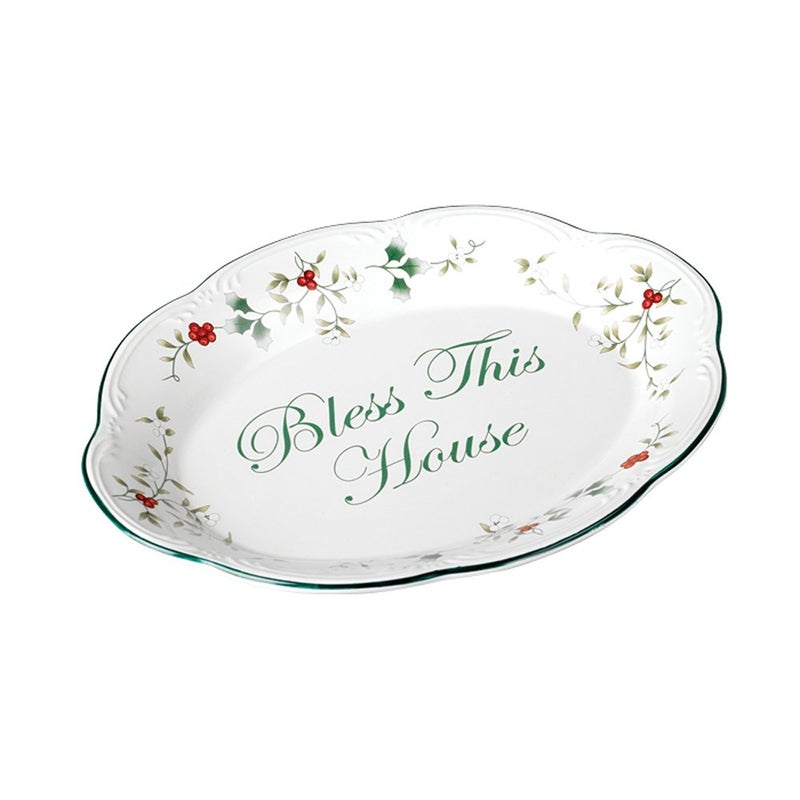 Pfaltzgraff Winterberry Bless This House Plate - 11-Inch - Image 1