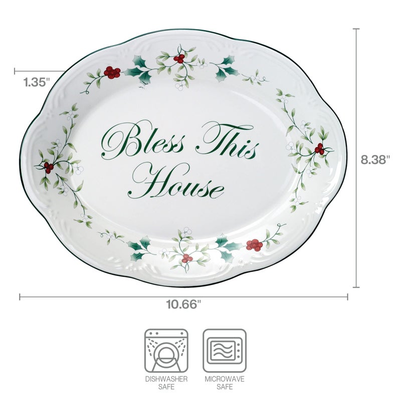 Pfaltzgraff Winterberry Bless This House Plate - 11-Inch - Image 2