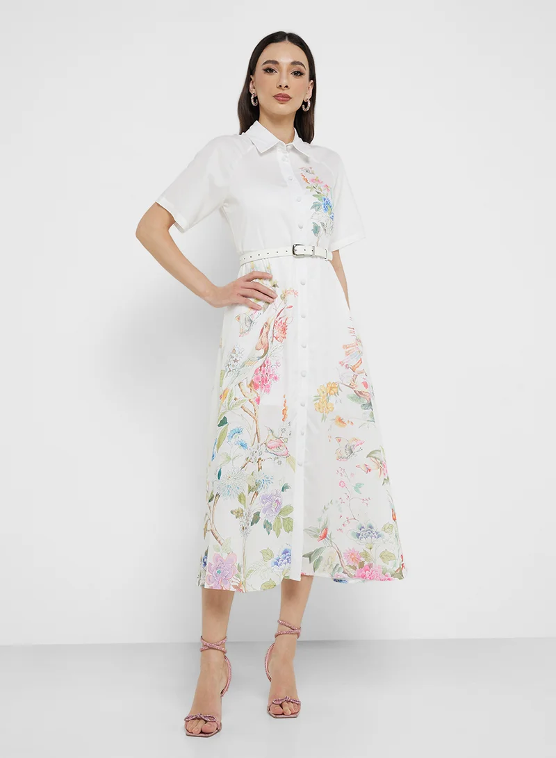ELLA Floral Shirtwaist Dress