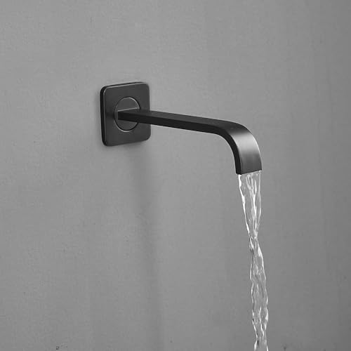 Heable Matte Black Shower Faucet Set with Tub Spout Bathroom Luxury Rain Mixer Shower Head System Wall Mounted Shower Faucet Complete, Single Handle Tub and Shower Trim Kit with Rough-in Valve - Image 5