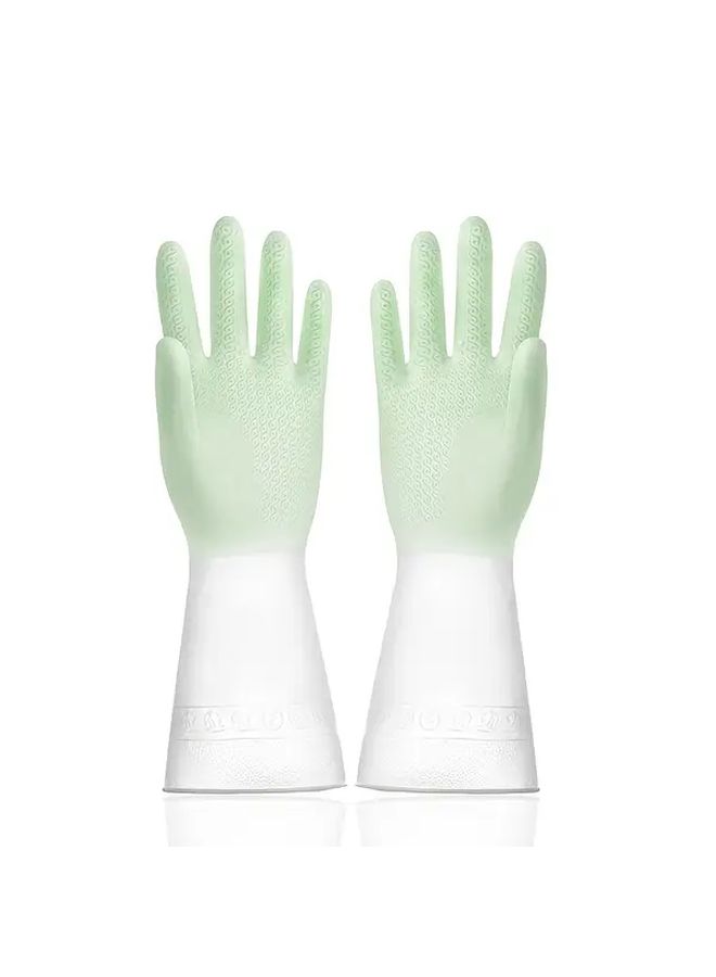 Heavy Duty Waterproof Latex Gloves Green Size M Non Slip Grip Soft Durable Ergonomic Fit For Dishwashing Cleaning Household Use - Image 4