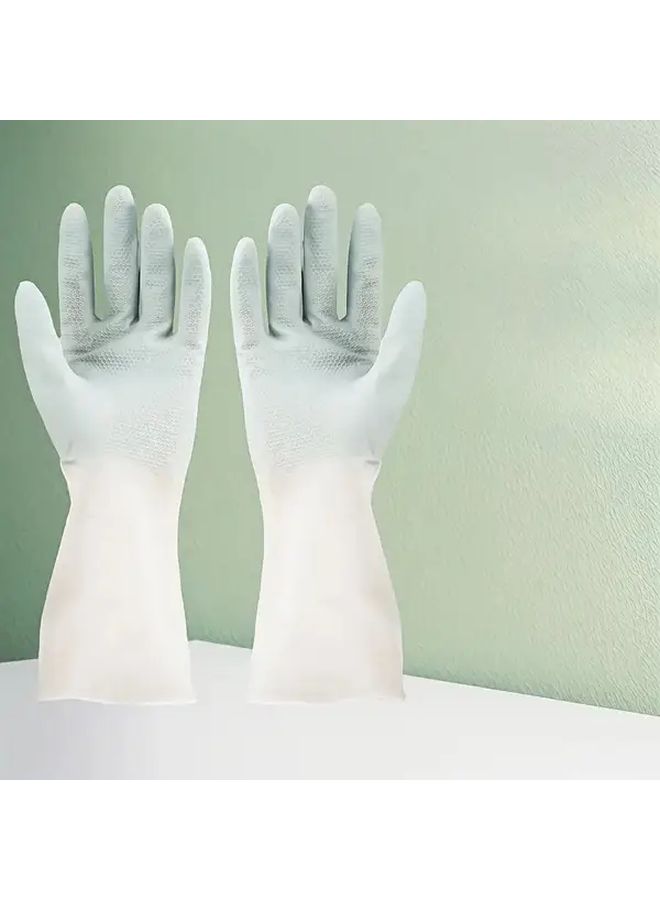 Heavy Duty Waterproof Latex Gloves Green Size M Non Slip Grip Soft Durable Ergonomic Fit For Dishwashing Cleaning Household Use - Image 3