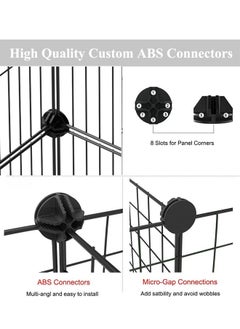 Reelyo 2 Columns 2 Tiers 2 Row Cat Cage Indoor  Detachable Metal Small Animal Cage DIY Design Black Kitten Fence for  Pet Puppy Ferret Rabbit Hedgehog  - Image 4