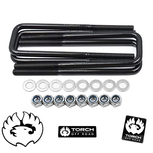 TORCH Off Road Torch 10.5" Square Extended U Bolts Extra Long 2.5" Wide 9/16" Ubolt w Hardware - Image 1