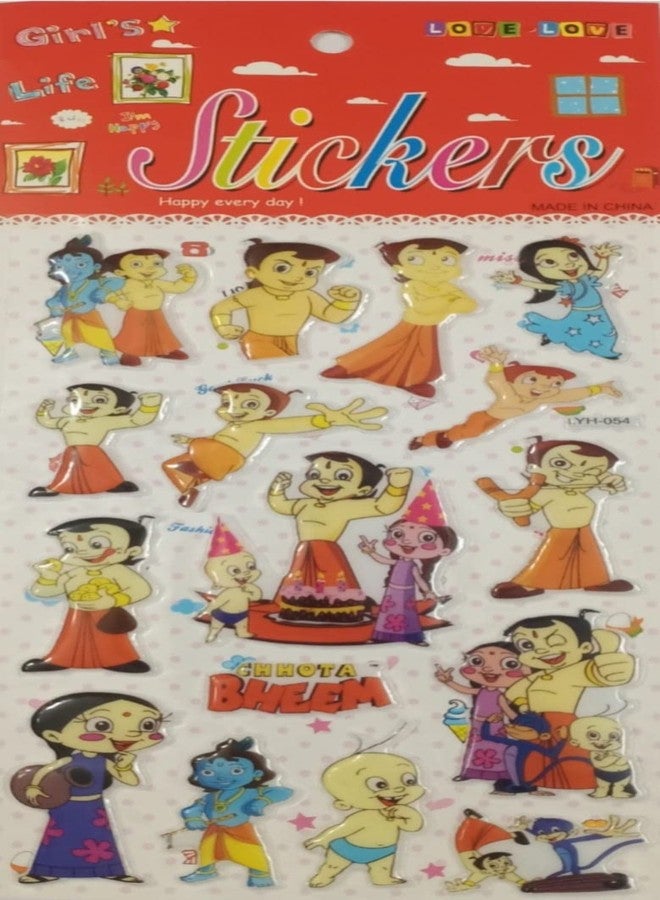 fullfills New Plastic Foam Sticker in Multi Shapes (1 Sheet Motu patlu, 1 Sheet Chota Bheem) - Image 3