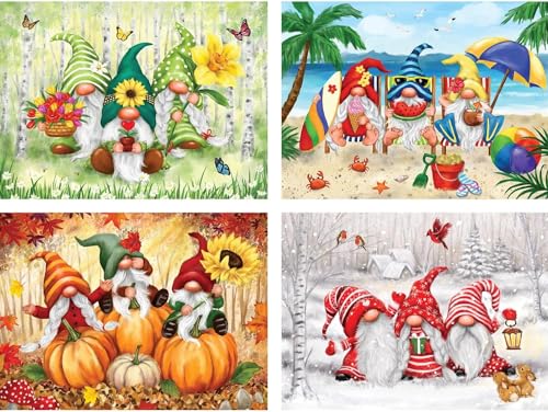 Bits and Pieces 4in1 MultiPack 1000 Piece Jigsaw Puzzles for Adults Playful GnomesJigsaw Puzzle Set Bundle by Makiko Completed Puzzle Size 20 x 27 - Image 5
