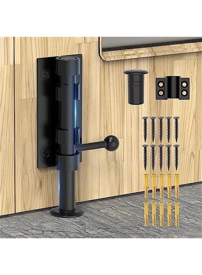 Slide Bolt Gate Latch Hardware, Barrel Bolt Latch, 6.3 Inch Heavy Duty Solid 304 Stainless Steel Black Finish for Wooden Fence/Shed Door/Yard Door/Barn Door/Interior and Outdoor Latch (Black) - Image 1