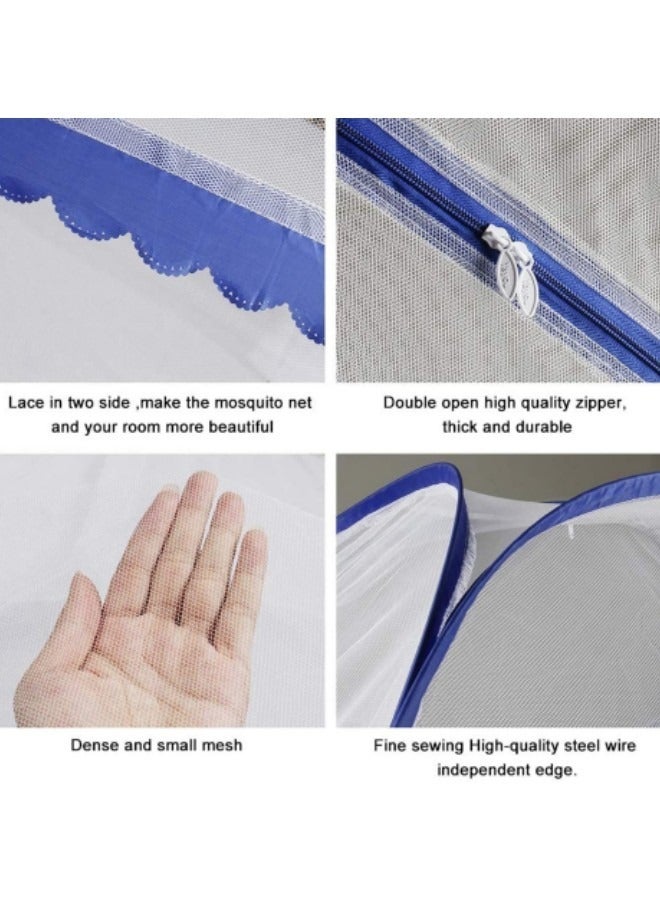 GGEROU Portable Pop Up Mosquito Net Tent, Foldable Mosquito Sleeping Net, Double Door Zip Portable Tent, 180*200*150cm - Image 4