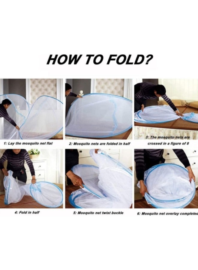 GGEROU Portable Pop Up Mosquito Net Tent, Foldable Mosquito Sleeping Net, Double Door Zip Portable Tent, 180*200*150cm - Image 5