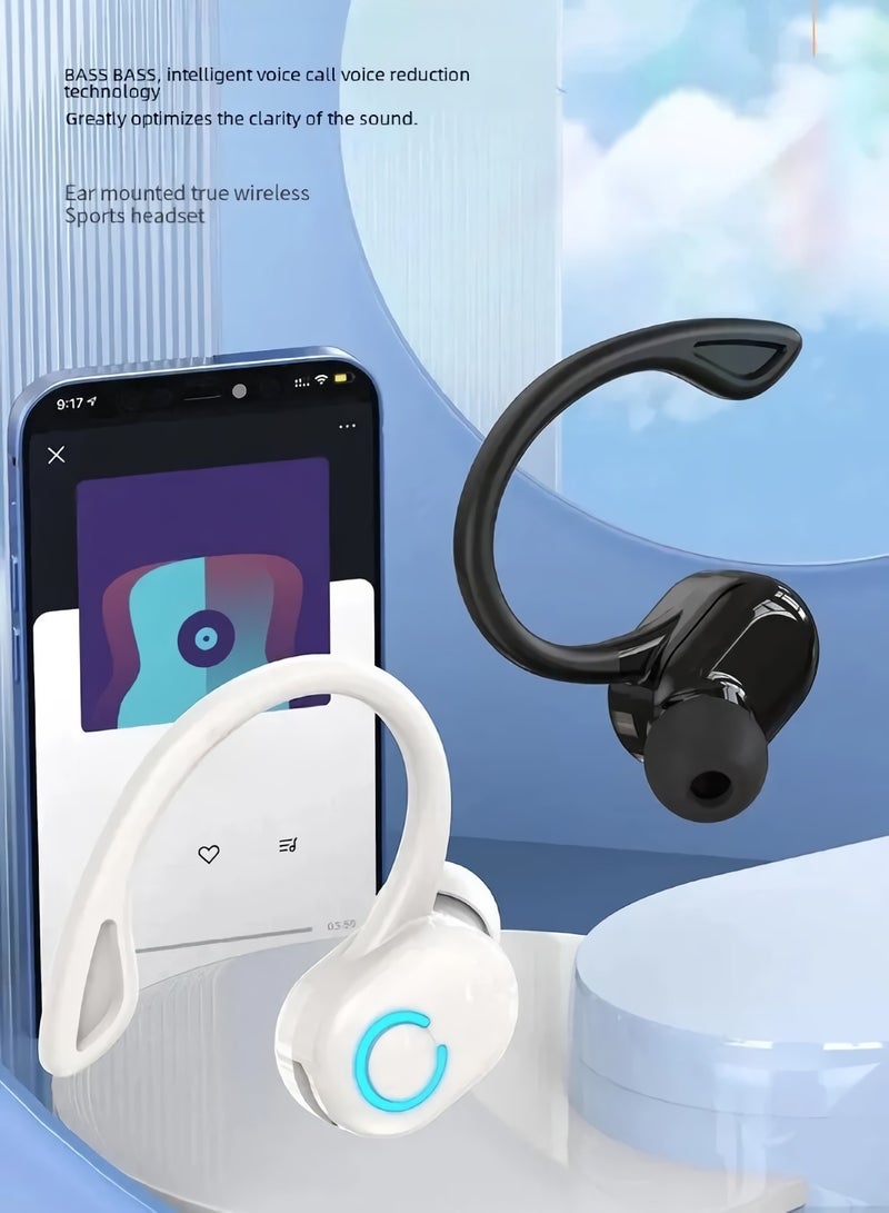 AROAQ S10 Wireless Earphones, Comfortable Portable In Ear Bluetooth Headphones, Ultra Long Standby Hands-free Headset With Microphone, Noise Cancelling Single Ear Earphone For Music, (1pc, White) - Image 5