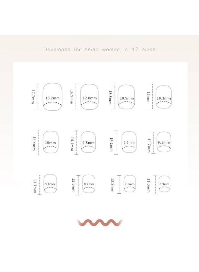 PINKSAMA 24-Piece Gradient Wearable Nails, Short Style, Versatile, Removable, No Damage to Nails, Finished Nails Suitable For Girls - Image 3