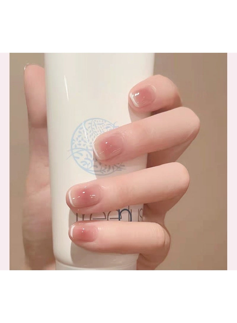 PINKSAMA 24-Piece Gradient Wearable Nails, Short Style, Versatile, Removable, No Damage to Nails, Finished Nails Suitable For Girls - Image 2