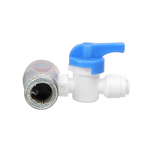 SHAPURE 1/4 Size piping Ro water purifier inlet valve set with Brass Nipple, Plastic Handle, Teflon, 3 meter pipe connects to 1/4 size (Brass inlet and plastic handle) - Image 5