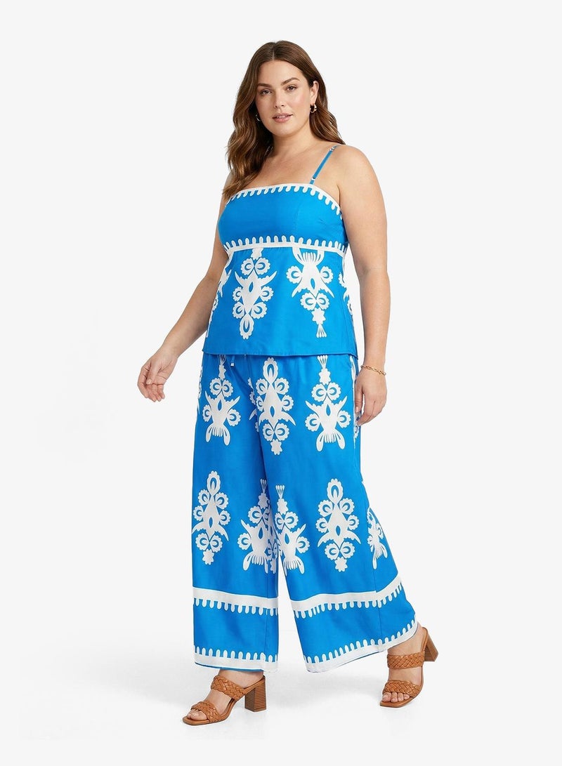 Ella Plus Printed Top & Pant Set - Image 1