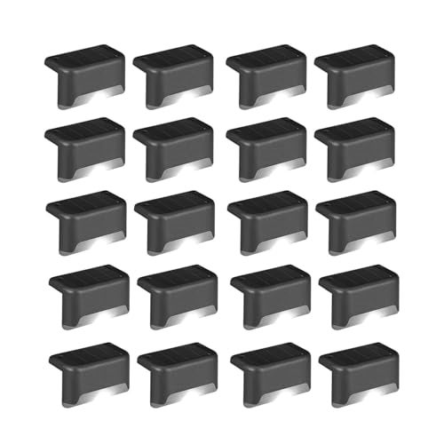 EMBOX Solar Light Outdoor Garden Waterproof Stair Deck Pool Patio Fence Gate Yard Floor Step Railing Window Balcony Sunlight Pathway (Black 20, Standard) - Image 1