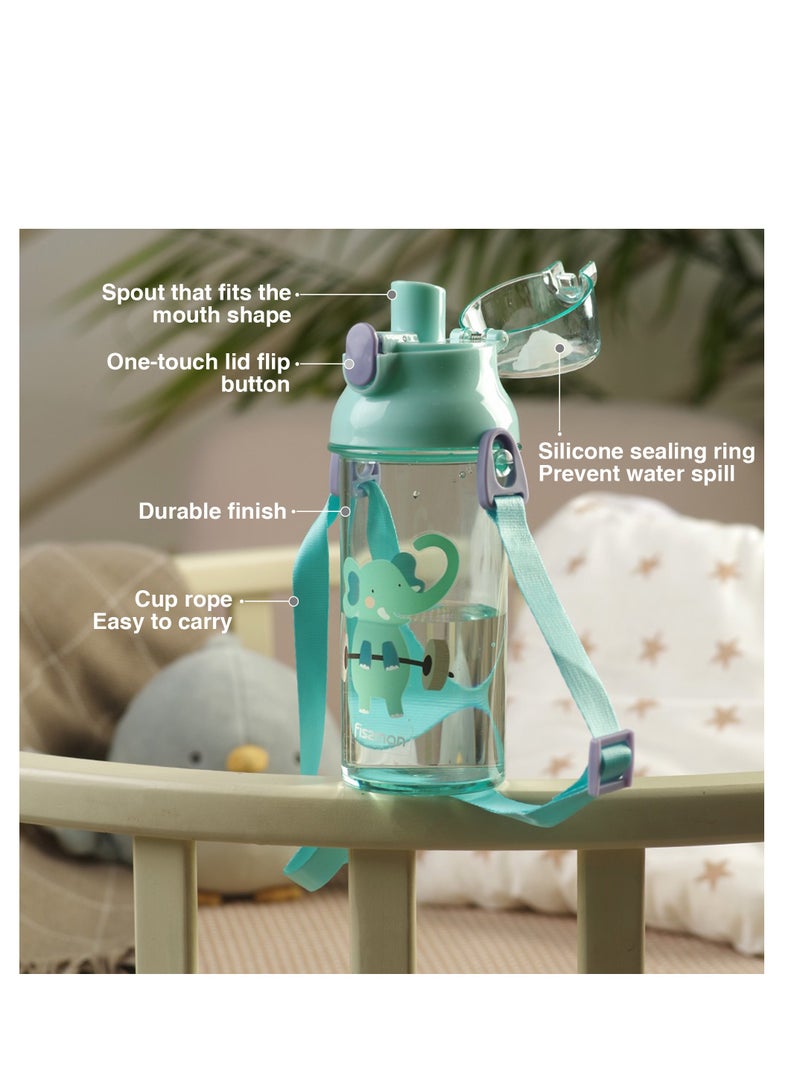 فيسمان زجاجة ماء للأطفال خالية من مادة BPA غير سامة ، زجاجة عصير بلاستيكية منزلية الصنع ، حليب ، مشروبات الشوكولاتة الباردة مع غطاء علوي مانع للتسرب 450 مل - Image 3