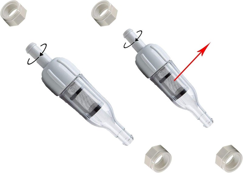 MAKHOON Pool Cleaner Assembly 48-080 with 2 Feed Hose Nuts D15 Replacement Compatible with 48-080 in-Line Filter and Replace Universal Wall Fitting (UWF) Filter Screen 6-504-00 (2) - Image 1
