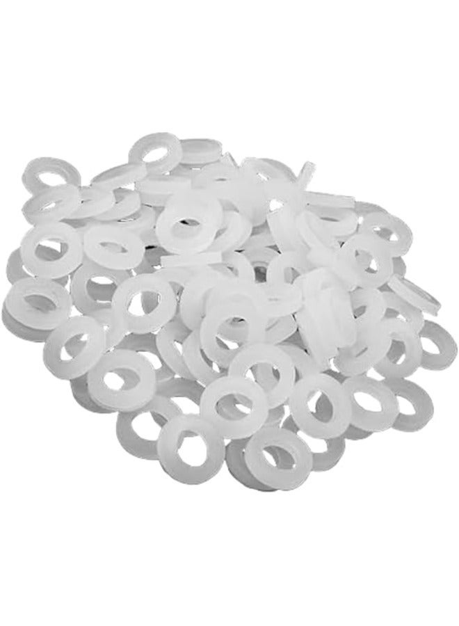 Vintage 100pcs Bellow Pipe Flat Seals Silicone Shower Nozzle Gasket Seal Half inch (wihte)