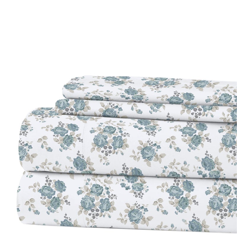 Modern Threads Printed 3-Piece Extra Soft Bedding Sheets & Pillowcase Set, Deep Pocket up to 16 inch Mattress Forever Roses Twin - Image 2
