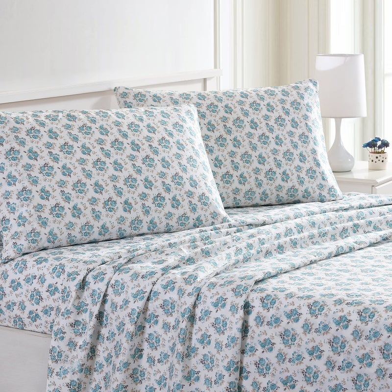 Modern Threads Printed 3-Piece Extra Soft Bedding Sheets & Pillowcase Set, Deep Pocket up to 16 inch Mattress Forever Roses Twin - Image 1