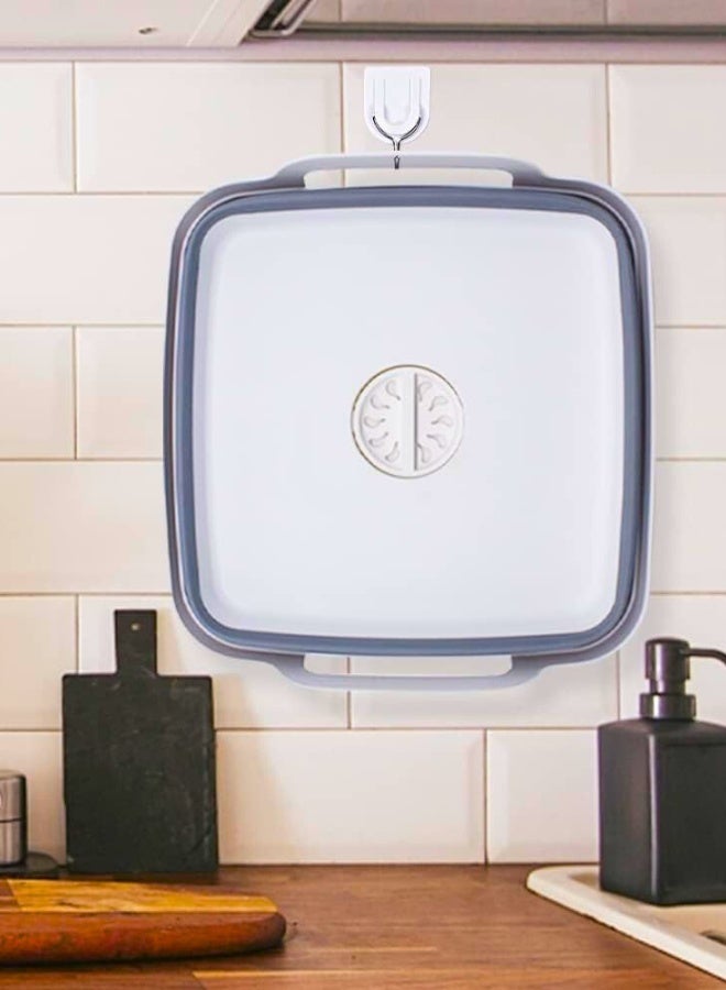 Chase Up 2.4 Gal(9L) Collapsible Dish Basin with Drain Plug, Space Saving Outdoor Multiuse Foldable Sink Tub, Dishpan, Kitchen Storage Tray for Camping, Vegetable Washing, RV - Image 2