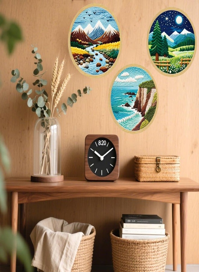BEUNITONE 3PCS Mountain and River Scenery Punch Needle Kit for Adults Beginners, Complete Craft Kit with Needle, Frame, Yarn & Pattern, Create Wall Hanging, Wall Art Making - Image 4