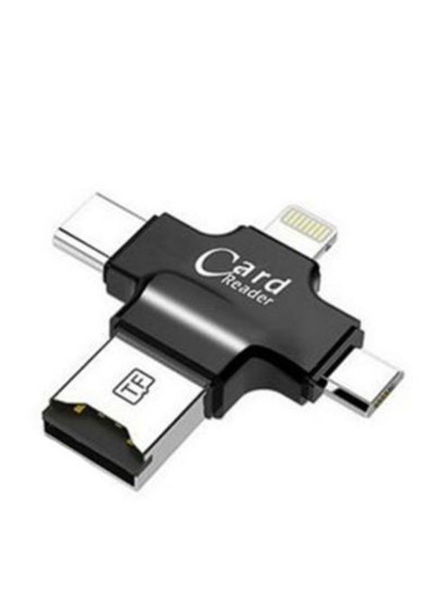 4 In 1 USB Otg Tf Micro Sd Card Reader Black