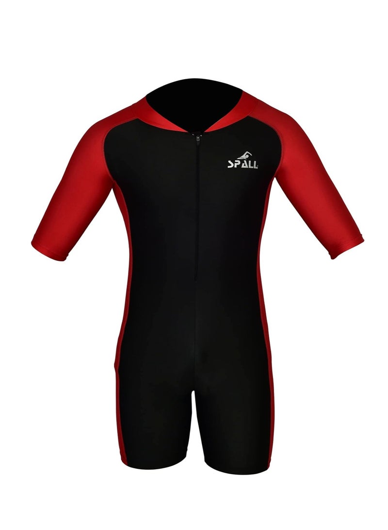 Spall Youth One Piece Short Sleeve Swimsuit for Boys & Girls | Kids Full Body Swimwear with UV Protection | Quick-Dry Comfortable Swimming Suit for Beach, Surfing, Pool & Water Sports - Image 1