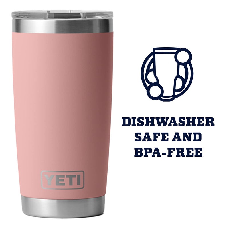 YETI Rambler 20 oz Tumbler, Stainless Steel, Vacuum Insulated with MagSlider Lid, Sandstone Pink - Image 4