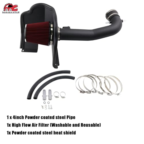 BAGARAATAN Cold Air Intake System & Heat Shield for 2014-2019 Chevy/GMC/Cadillac 5.3L 6.2L V8 (Silverado 1500, Suburban, Tahoe, Sierra 1500, Yukon, Yukon Denali, Escalade) Black - Image 2