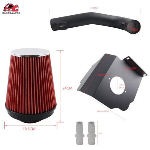 BAGARAATAN Cold Air Intake System & Heat Shield for 2014-2019 Chevy/GMC/Cadillac 5.3L 6.2L V8 (Silverado 1500, Suburban, Tahoe, Sierra 1500, Yukon, Yukon Denali, Escalade) Black - Image 3