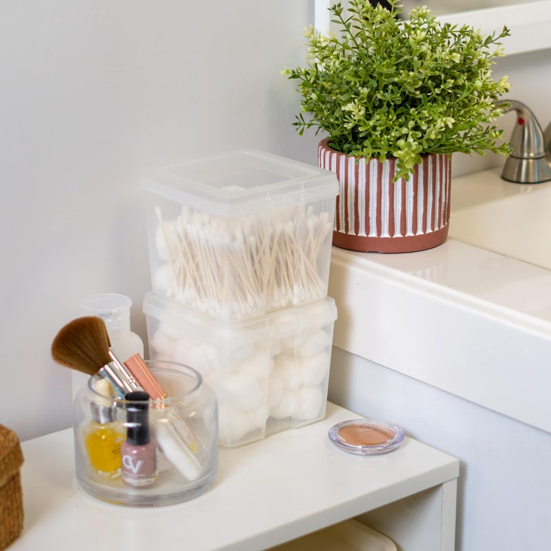 آيريس حاوية تخزين رأسية صغيرة من Iris USA لمنظمة المنزل والمكاتب ذات السعة الكبيرة القابلة للتكديس من أجل مستحضرات التجميل للقرطاسية ومزيد من منظم طويل القامة من 10 - Image 3