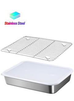 Excefore Dumpling Storage Box for Freezer, Stainless Steel Freezer Food Container with Lid and Mesh Rack Stackable Refrigerator Bins For Kitchen Storage Organizer  - Image 1