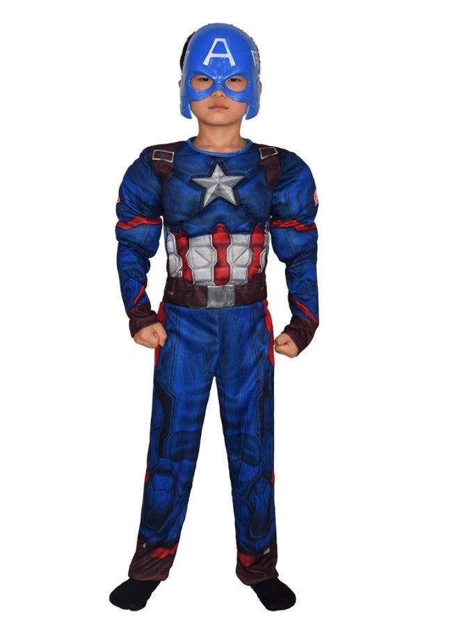 Children's cosplay muscle costume*Captain America B+Plain face