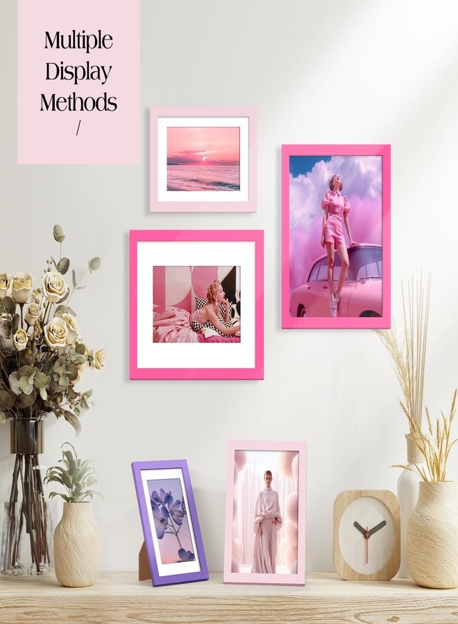 TWING Mix Picture Frame for Wall 10 Pack, Multi Size picture frame 8x10/5x7/4x6 Set, Vintage Family Collage Pictures Frame Kit Gallery Wall Decor,Color Pink and Purle - Image 3