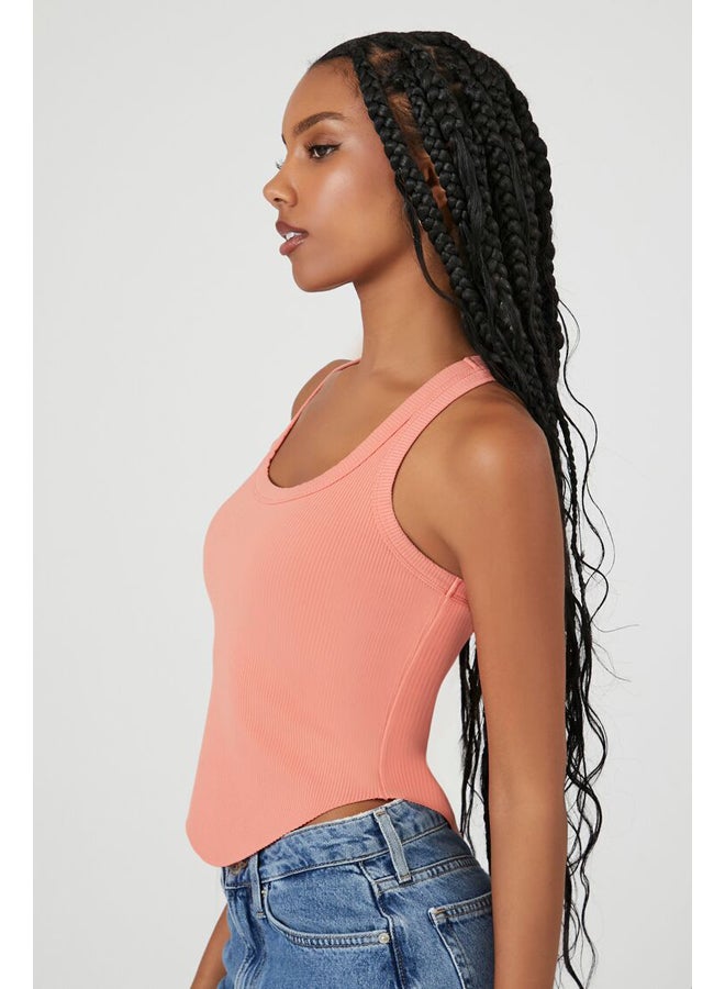 FOREVER 21 Racerback Curved-Hem Tank Top - Image 3