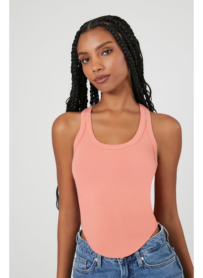 FOREVER 21 Racerback Curved-Hem Tank Top - Image 2