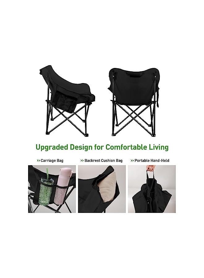 PROMASS Folding Moon Chair, Portable Lightweight Camping Chair With Side Pocket, Foldable Backpacking Chair Ultra Durable For Outdoor Hiking Beach Travel With Carrying Bag, Supports Up To 300Lbs - Image 5