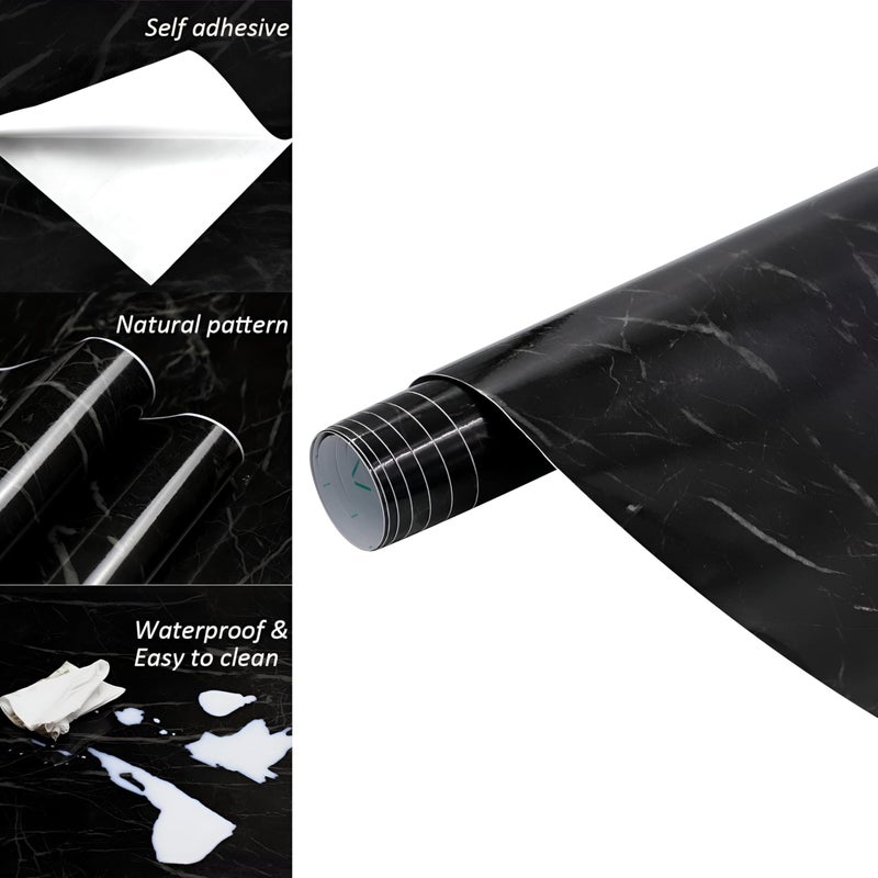 Marble sticker roll-large 24 × 196 inch, waterproof and removable PVC material, for decorating kitchens, cabinets, furniture, easy to apply and remove without any residue - Image 2