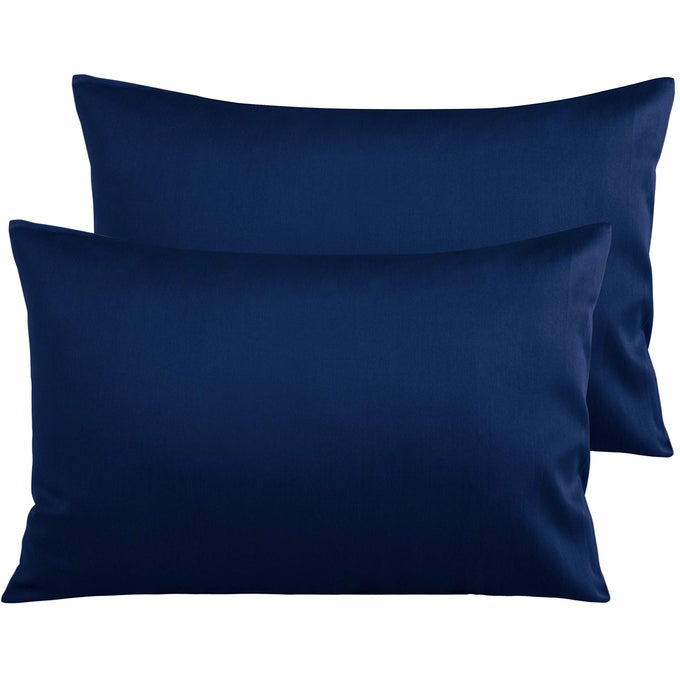 2 PACK 500 THREAD COUNT 100 EGYPTIAN COTTON PILLOW CASES SUPER SOFT COZY AND BREATHABLE ENVELOPE CLOSURE STANDARD PILLOWCASES 50X75 CM NAVY