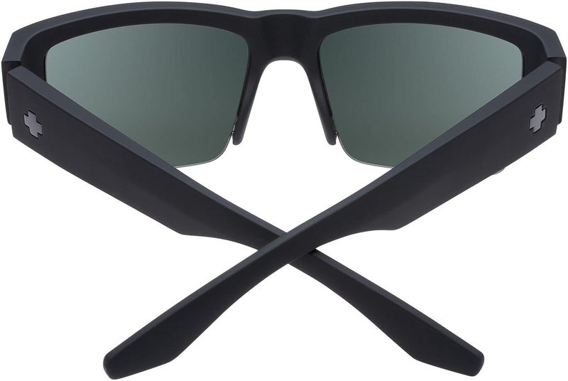 Spy Optic Cyrus 50/50, Square Semi-rimless Sunglasses, Color and Contrast Enhancing Lenses, Soft Matte Black - Happy Gray Green Polarize Lenses - Image 1