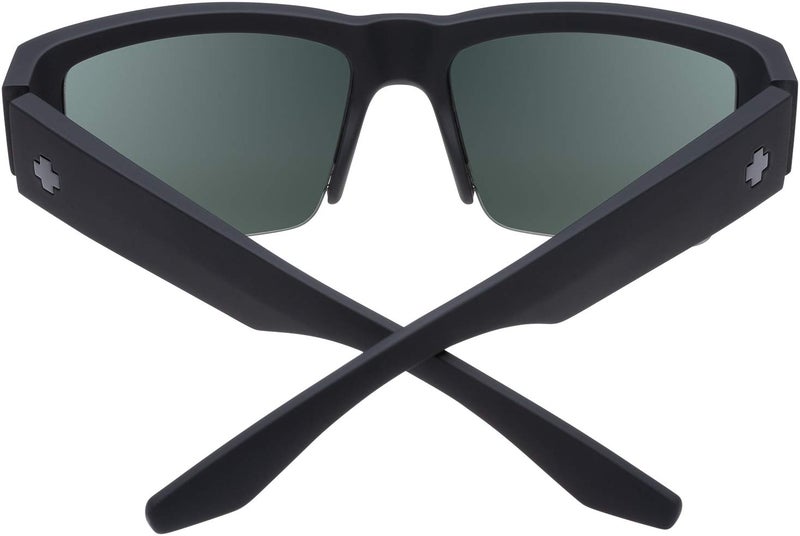 Spy Optic Cyrus 50/50, Square Semi-rimless Sunglasses, Color and Contrast Enhancing Lenses, Soft Matte Black - Happy Gray Green Polarize Lenses - Image 2