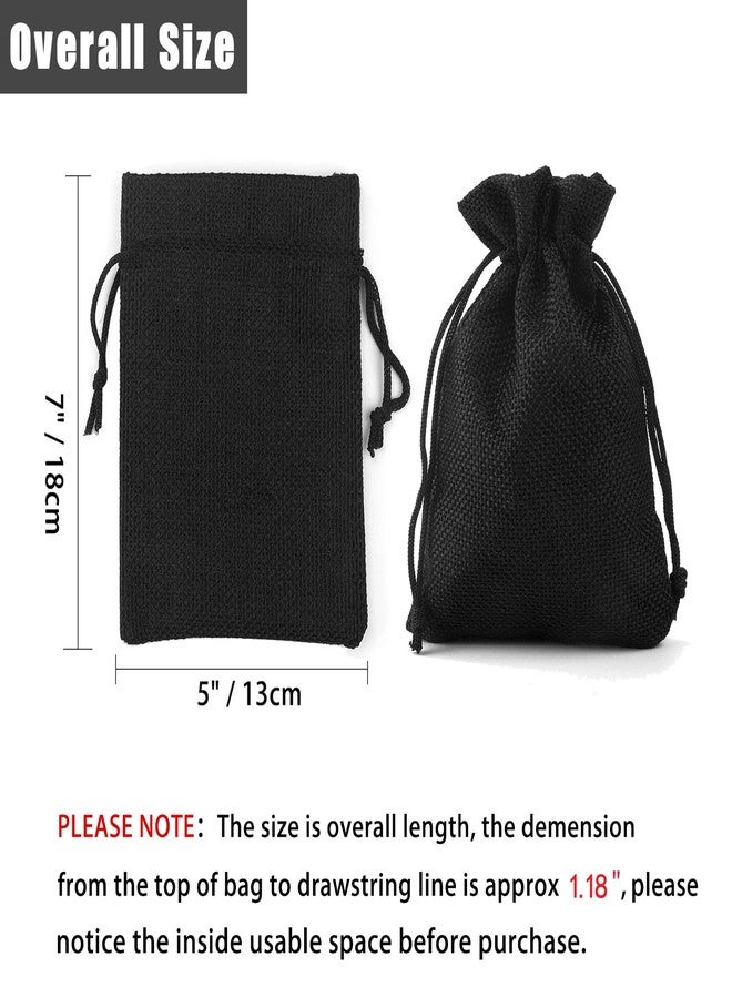 Bezall 20Pcs Black Burlap Bags 5x7 inch, Drawstring Linen Gift Bags Small Jewelry Jute Sacks Halloween Candy Pouch Wedding Party Favor Bags - Image 4
