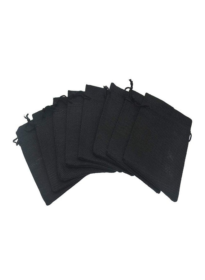Bezall 20Pcs Black Burlap Bags 5x7 inch, Drawstring Linen Gift Bags Small Jewelry Jute Sacks Halloween Candy Pouch Wedding Party Favor Bags - Image 2