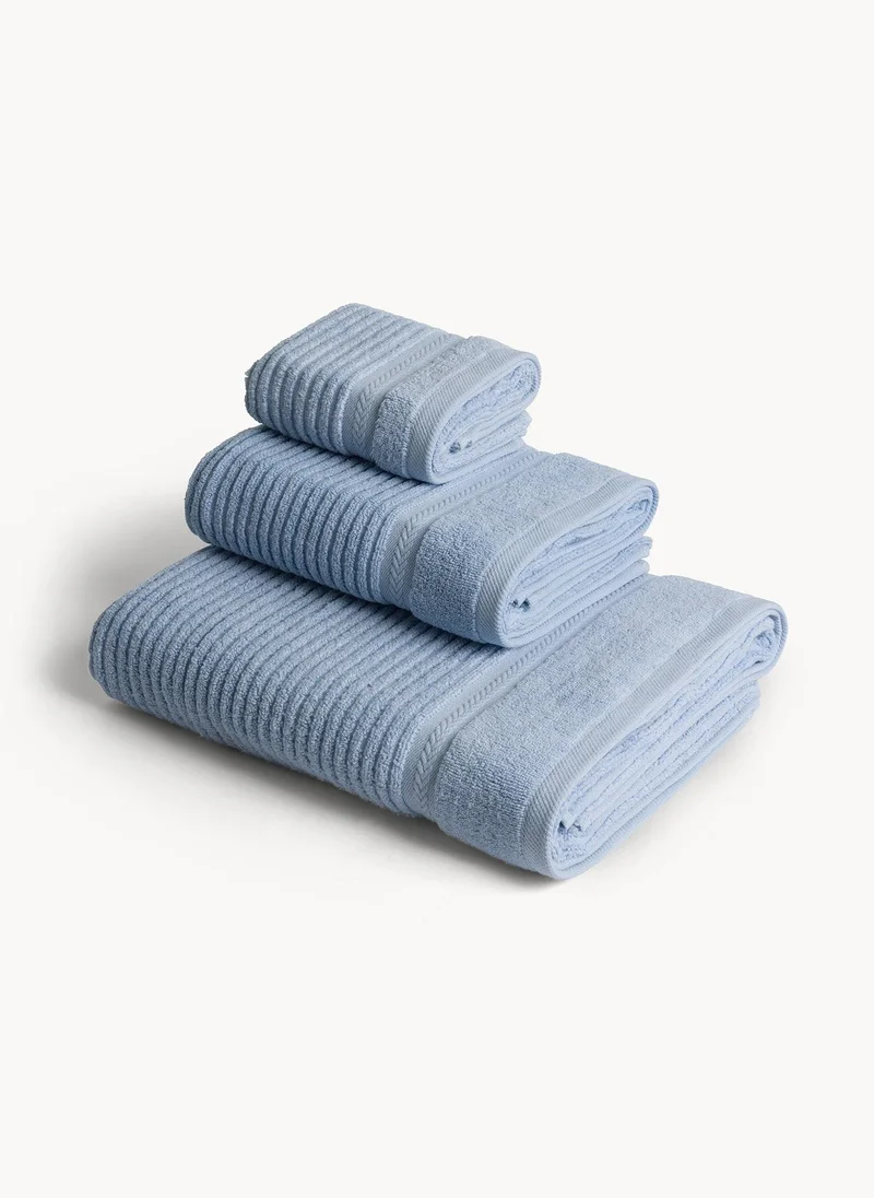 Coincasa Coincasa-Zero Twist Striped Terry Towel-Hand Towels-40 X 60CM-Blue