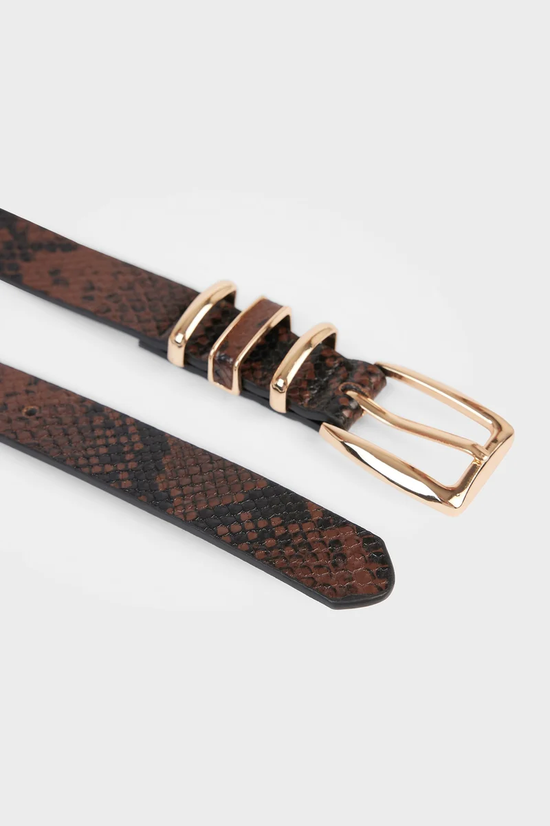 Defacto  Woman Snakeskin Print Faux Leather Belt for Women | Best Price UAE